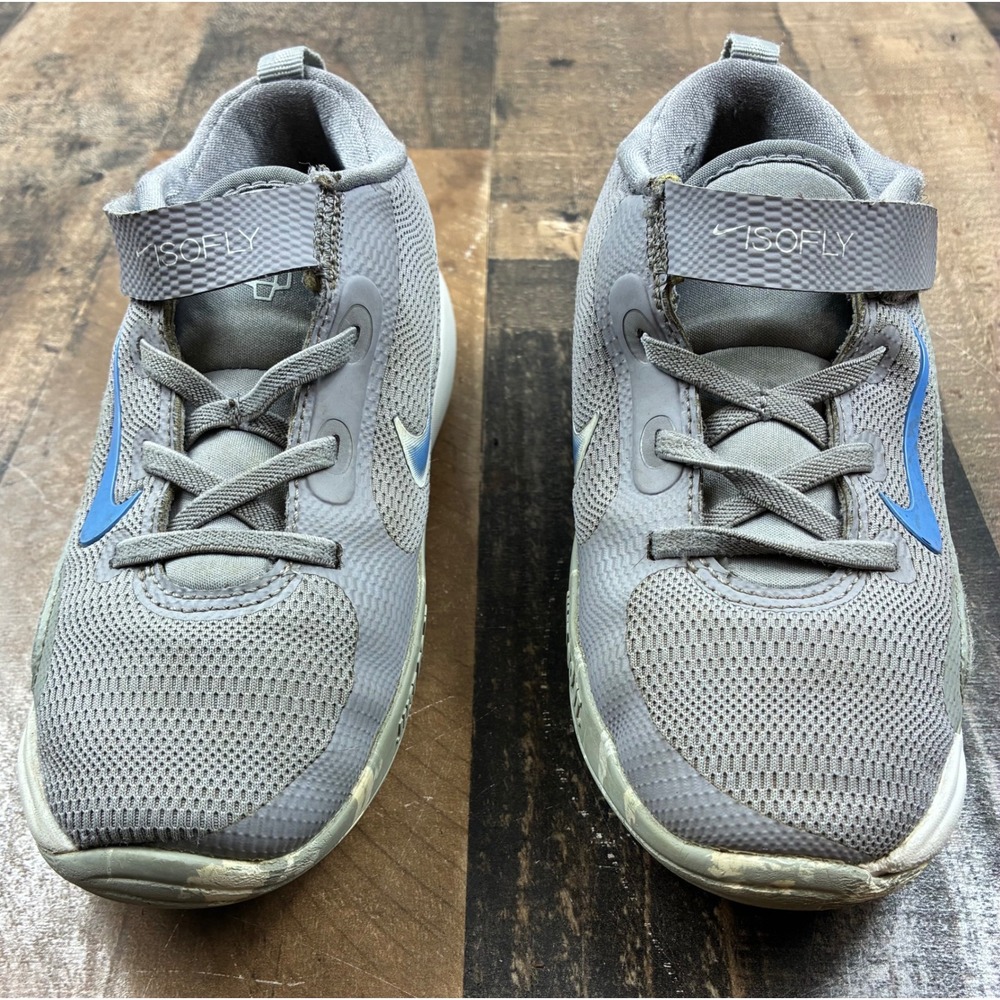 Nike Team Hustle D 11 Isofly Basketball Shoes Kids Size 1Y Grey Blue DH2920-003